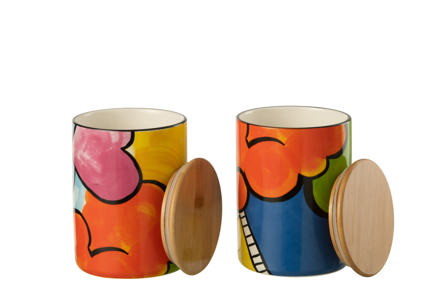 Opslagpot Pop Art Porselein Assortiment Van 2