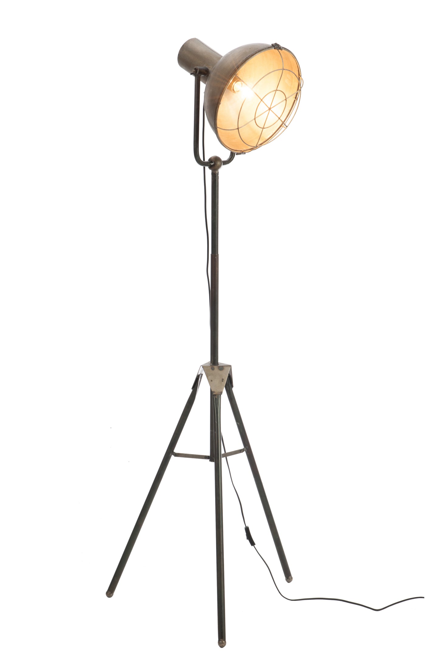 Floor Lamp Round Metal Gray Large 