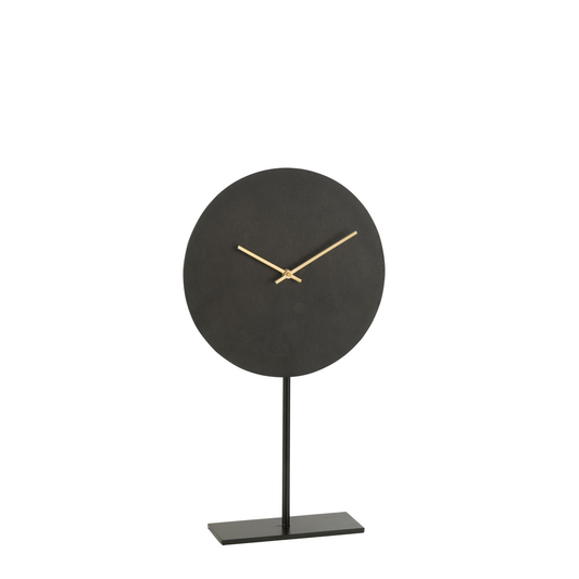 Clock On Foot Metal Black 