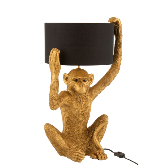Gouden Staanlamp Met Zwarte Lampkap Aap Verlichting Jline Felika