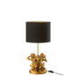 Gouden Bureaulap Met Zwarte Lampkap Met 3 apen Jline Felika