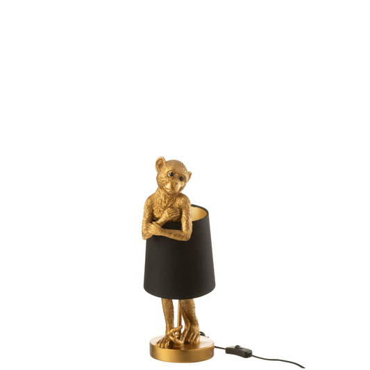 Gouden Bureaulamp Met Zwarte Lampenkap Met Aap Verlichting Jline Felika