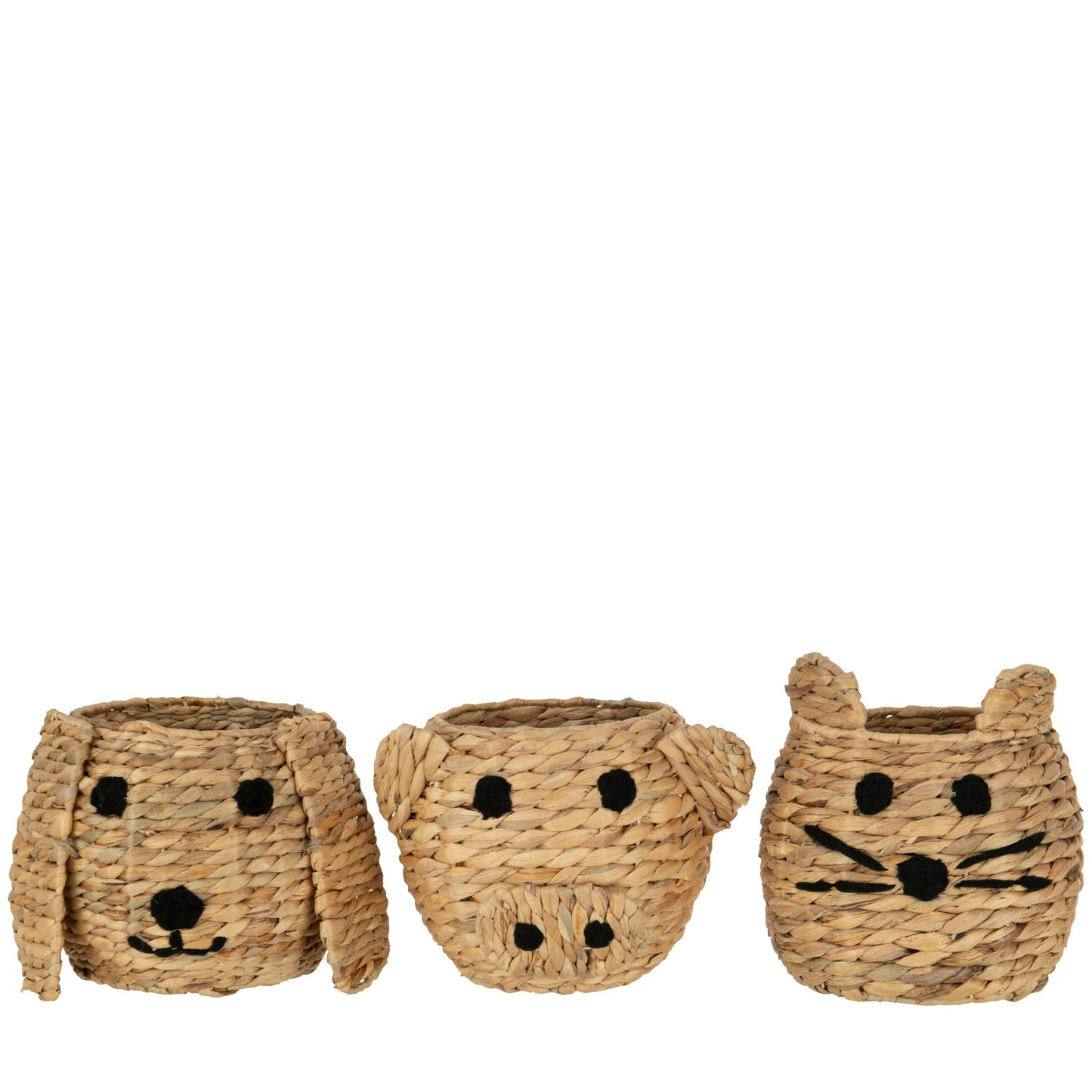 Mand Kat/Hond/Varken Waterhyacinth Naturel Assortiment Van 3 kinderkamer baby opbergmanden 