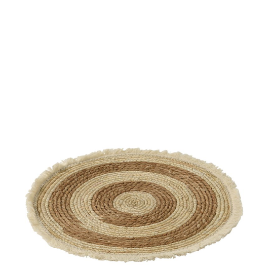 Placemat Kwastjesband Mais Schil/Katoen Beige/Bruin Wit