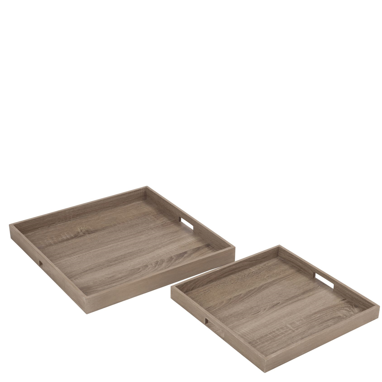 Set 2 Plateau Vierkant Hout Naturel