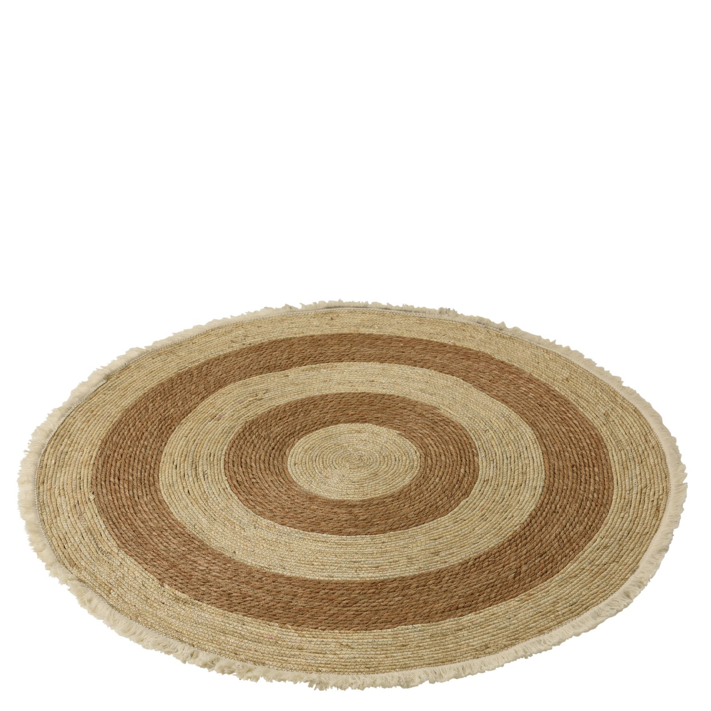 Tapijt Kwastjesband Mais Schil/Katoen Beige/Bruin Wit tapijt rond beige bruin felika