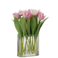 Tulpen In Vaas Ovaal Plastiek Glas Roze