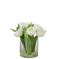 Tulpen In Vaas Rond Plastiek Glas Wit Large