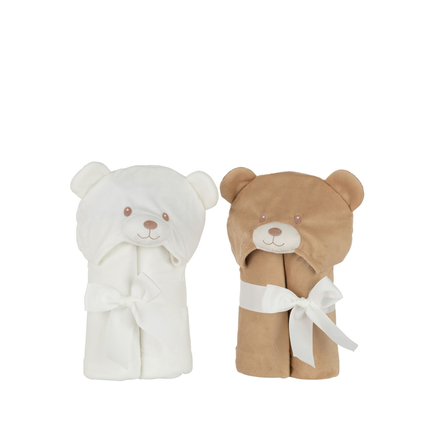 Bathcape Bear Plush White/Beige Assortment Of 2 