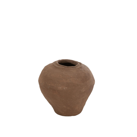 Vase Paper Mache Brown Small 