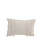 Cushion Rectangular Tassel Edge Cotton White 