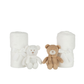 Bear+Blanket Plush White/Beige Assortment Of 2 