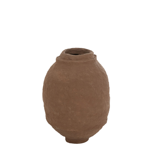 Vase Paper Mache Brown Medium 