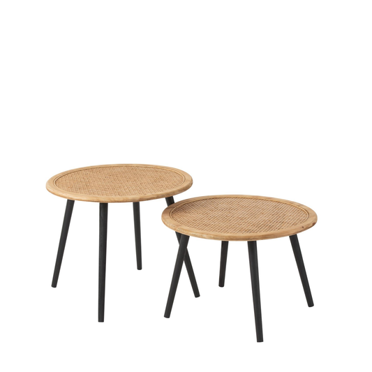 Set Van Twee Bijzettafel Bamboo Naturel