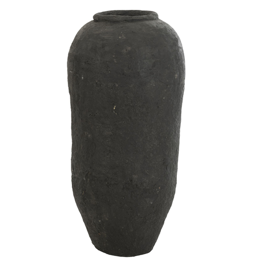 Vase Paper Mache Black Large