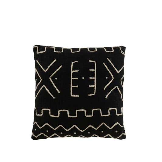 Cushion Graphic Drawing 2 Cotton Black