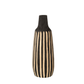 Vase Bottle Stripes Paulownia Black/Natural Medium 