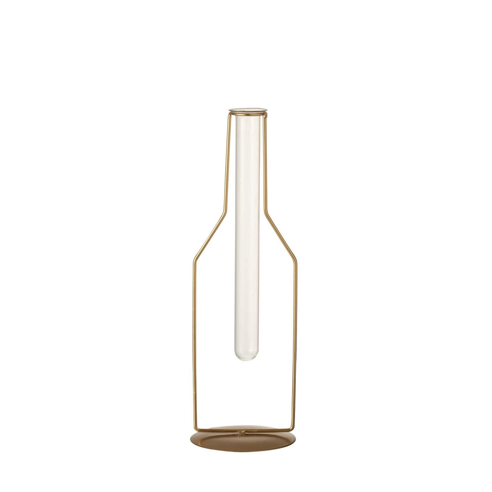 Vaasje 1 Tube Fles Metaal/Glas Goud Large felika