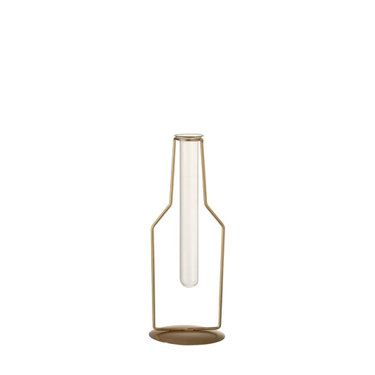 Vaasje 1 Tube Fles Metaal/Glas Goud Small felika